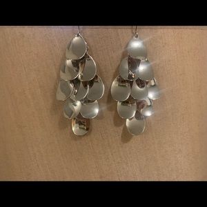 Polished multi disk dangle earrings